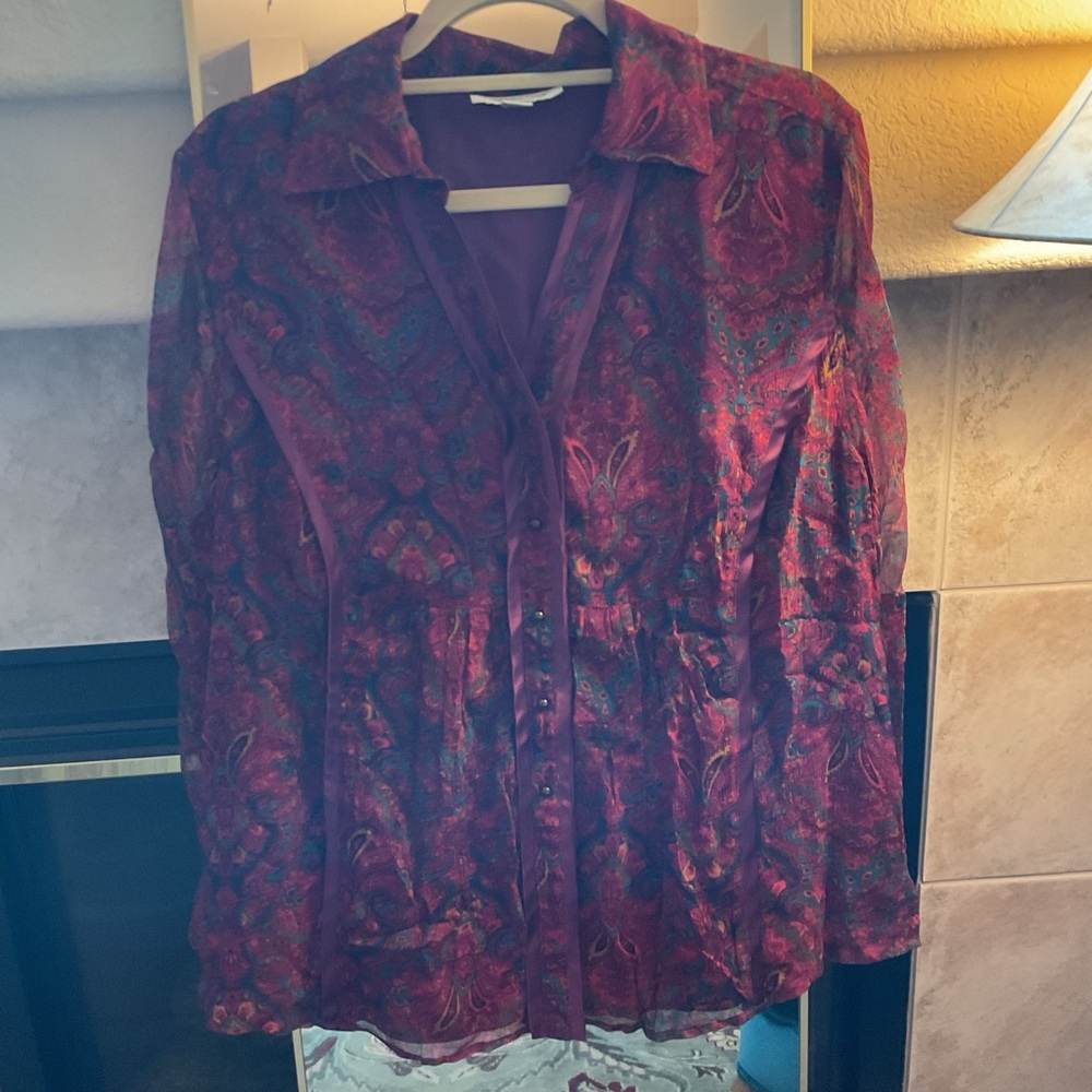 Coldwater Creek Women's Paisley Top - Red